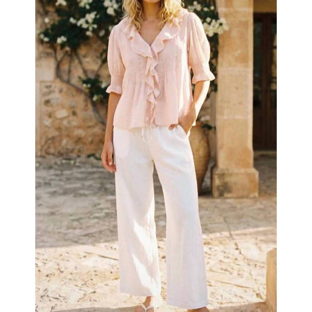 NEW STRAWBERRY PARIS greta ruffled top in pink